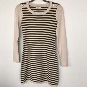 Pink Rose Striped Sweater Dress Size Petite Small